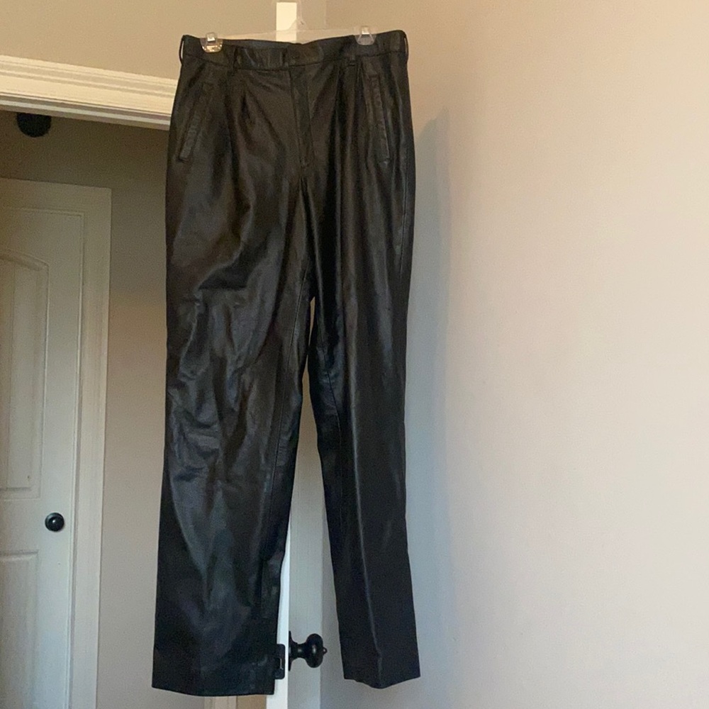 Boot Cut Black Leather Slacks